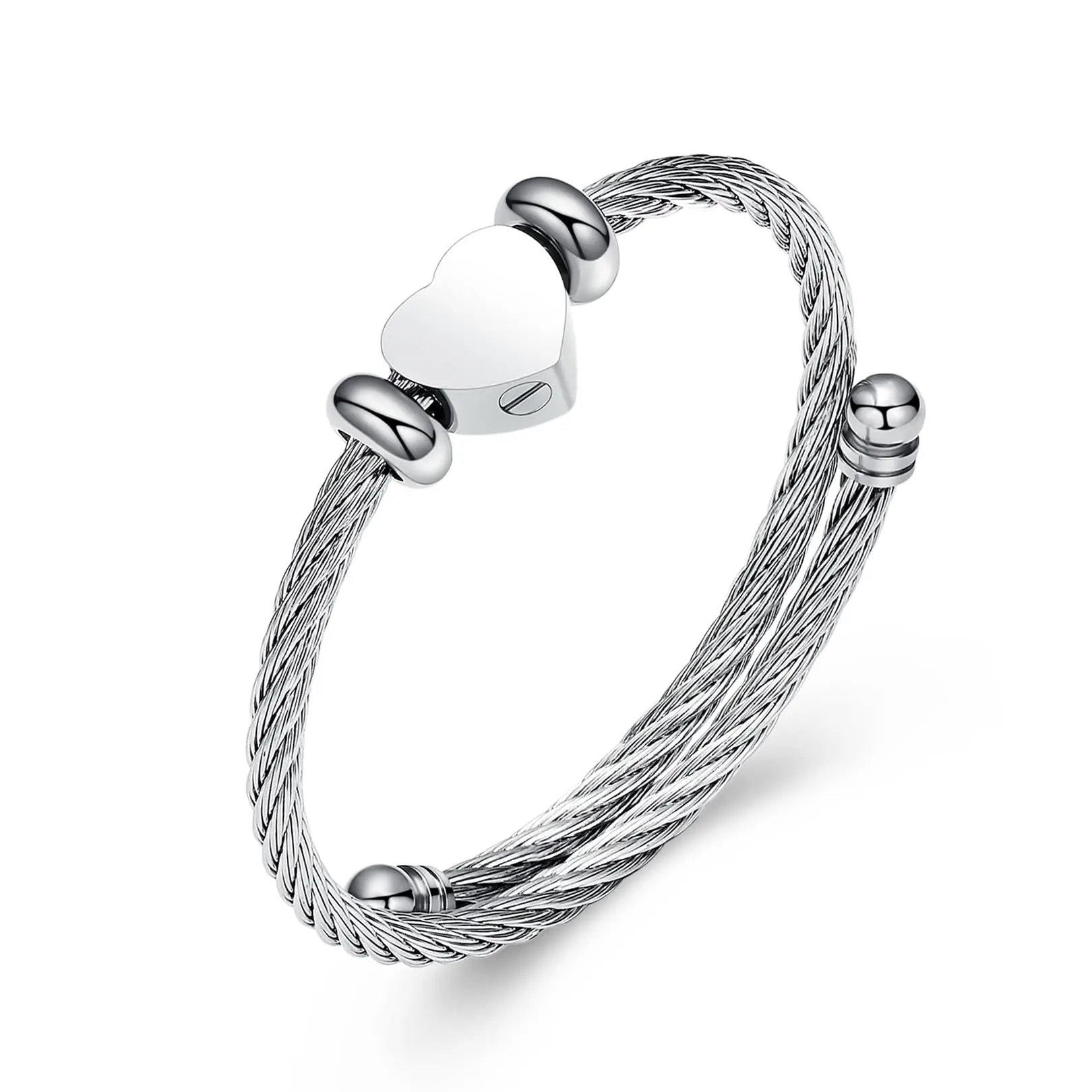 

Heart Urn Bracelet for Ashes Cable Stainless Steel Cremation Jewelry for Women Men Ashes Bracelet Keepsake Memorial for Jewelry