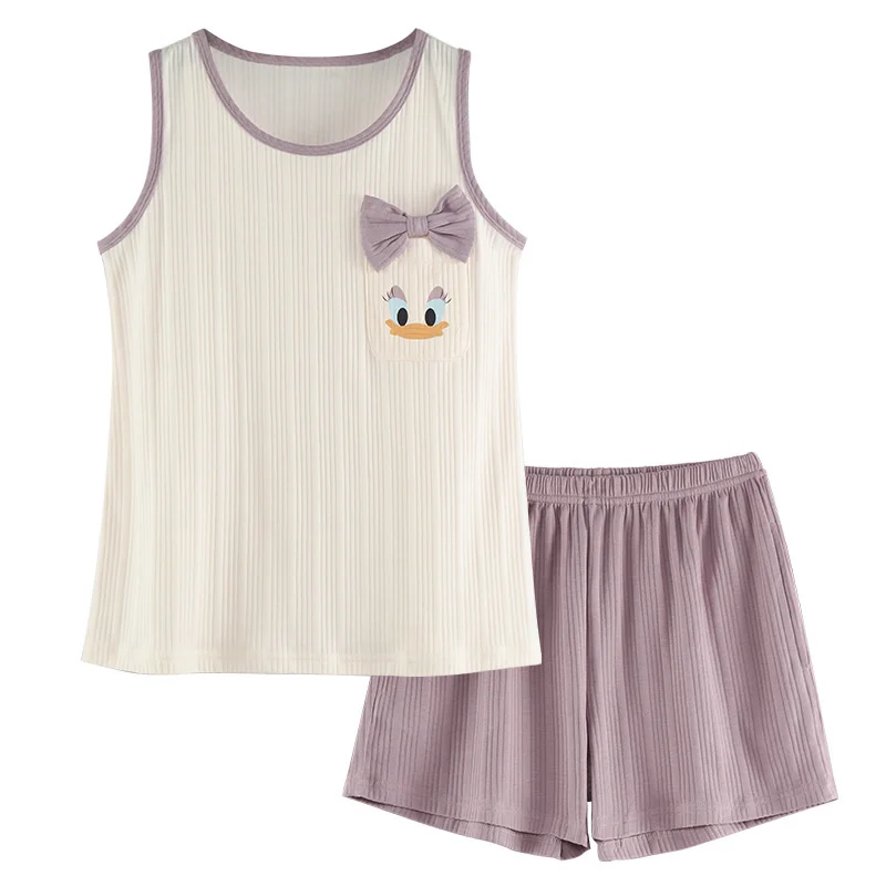 New Style Straw Women. Summary Pure Cotton  Sleeveless. Shorts. Cardboard Lovely Girl West Student Home Suit pajama sets