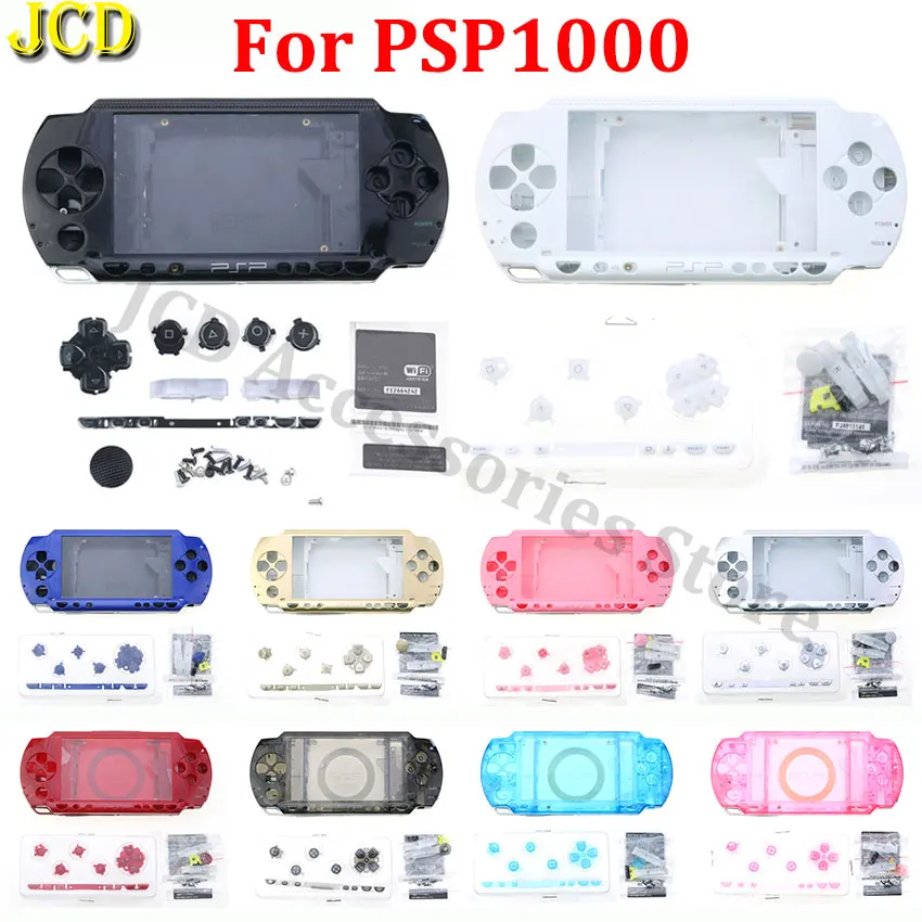 

JCD For PSP 1000 Game Console Replacement Shell Case Housing Faceplate Cover With Screws Label Buttons Kit For PSP1000