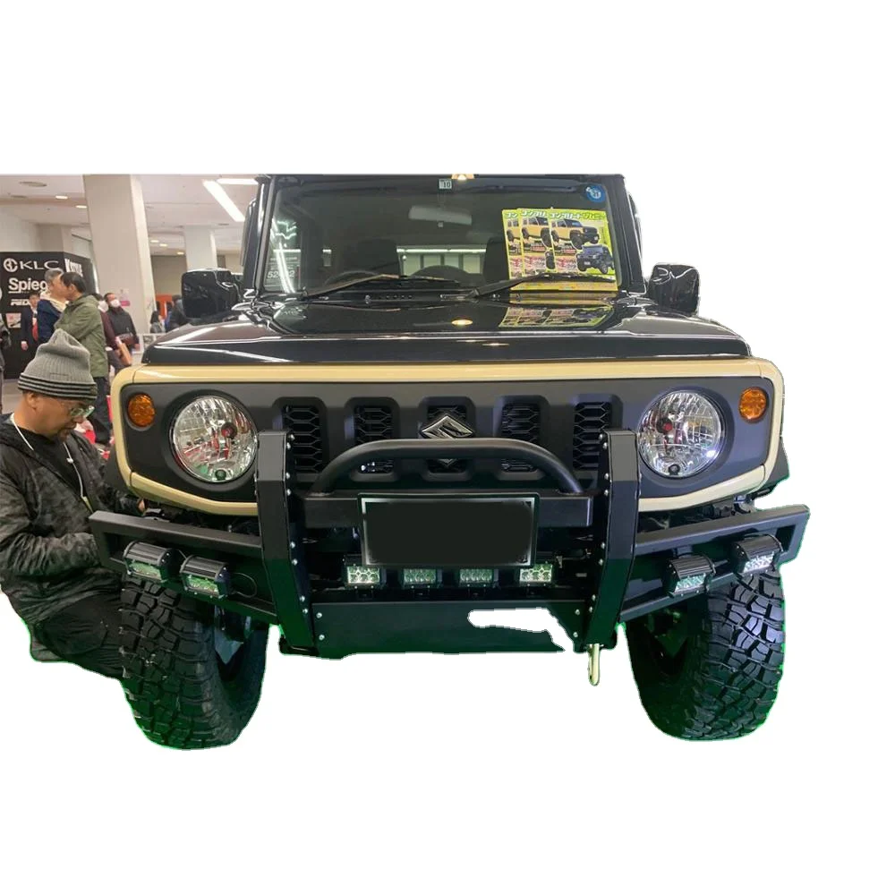

suitable for Wholesaler 4x4 Parts Front Bumper Steel Kit for Jimny 2018+ Bumper( With 4pcs Led Light) in Guangzhou