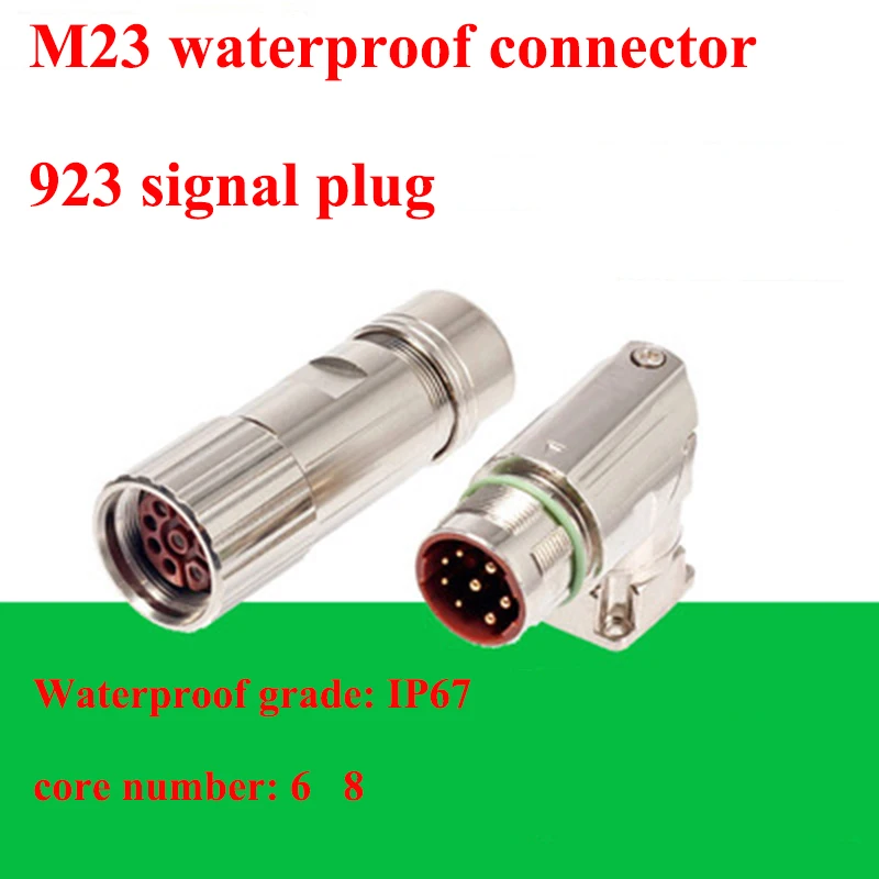 M23 M923 Signal Adapter Industrial Aviation Connector Servo Motor Encoder Power 6 Pin 8Pin Male Female Plug Socket Panel Mount