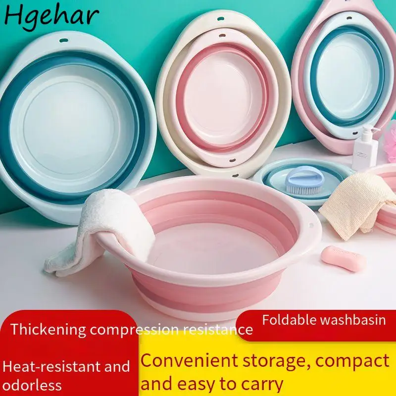 Foldable Washbasin Plastic Household Dormitory Travelling Portable Multi-function Bathroom Kitchen Fashion Simple Universal Safe