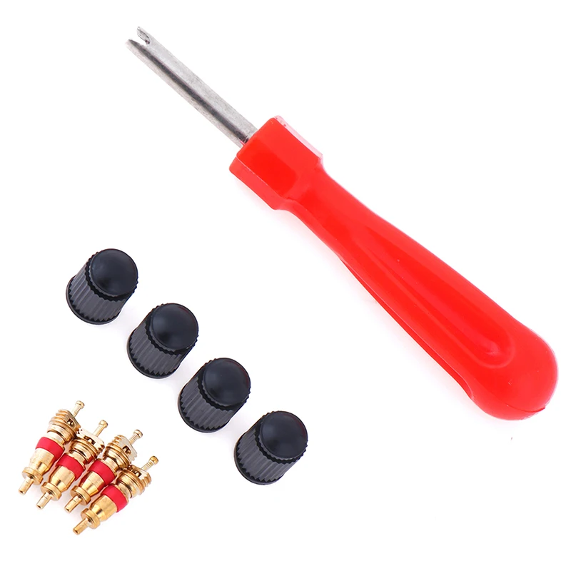 1Set Tire Valve Service Kit Valve Cores Screwdriver Tire Repair Car Motorcycle