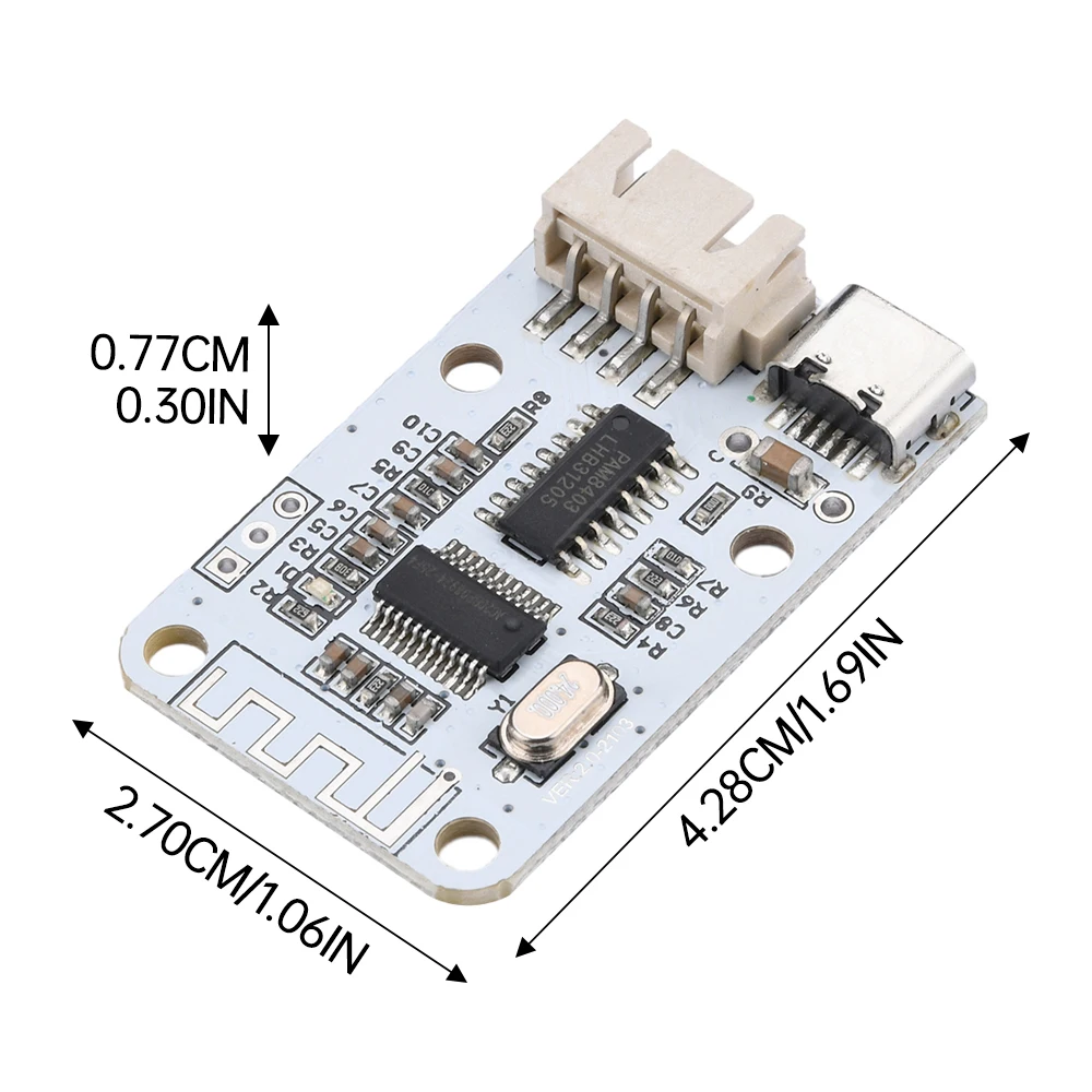 PAM8403 bezprzewodowy DC5V Bluetooth 5.0 3 W + 3 W moduł odbiornik Audio Stereo wzmacniacz cyfrowy TYPE-C płyty dźwiękowej