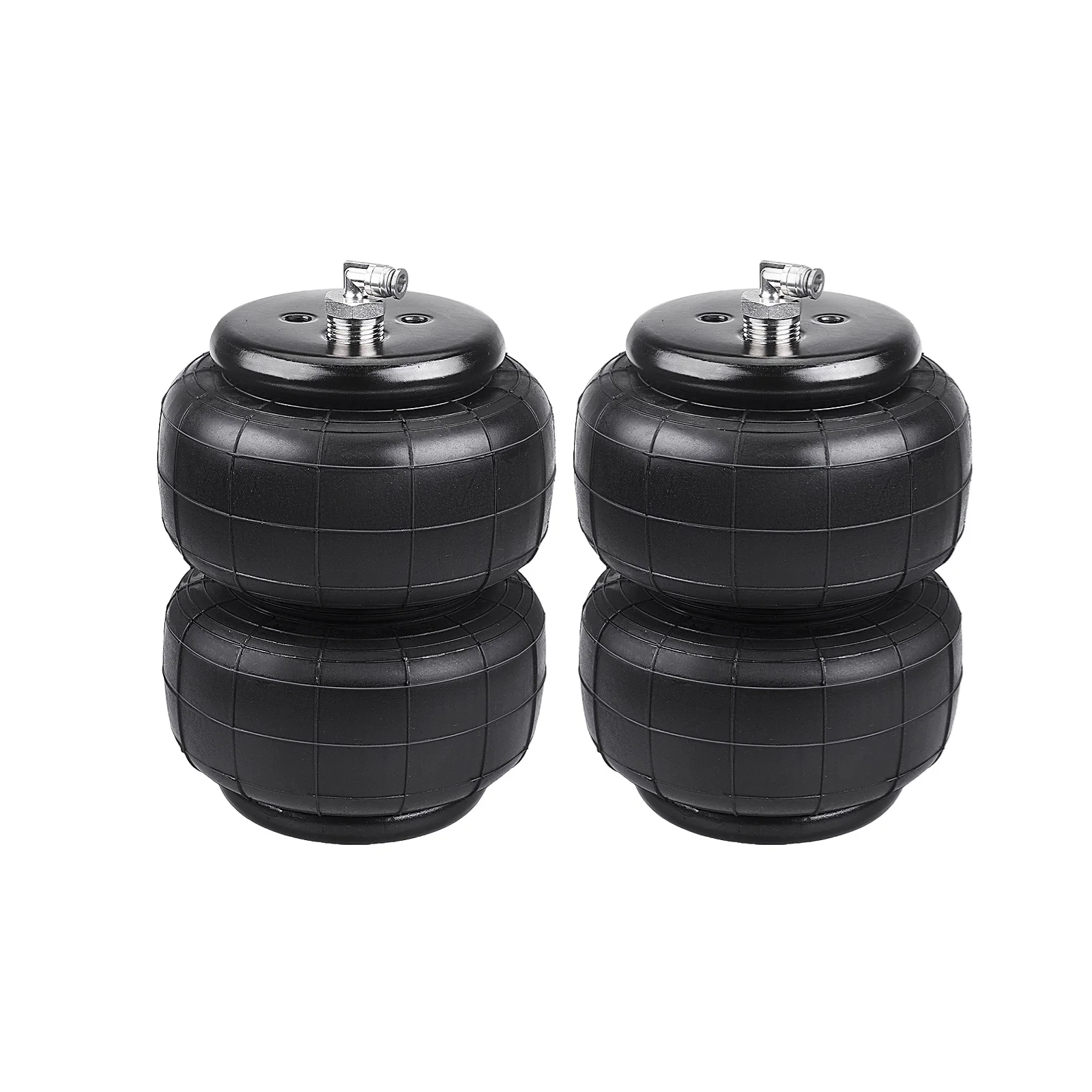 2PCS 2500Ib Air Ride Suspension Air Bags Single Port 1/2\" NPT Front Rear SS304 Rubber Spring G Tooth 1/2 Thread Quick Connector