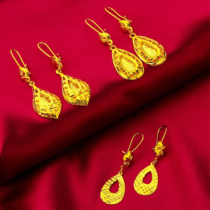 Nexil Jewelry   Nexil Jewelry  Ins Minimal Waterdrop Gold Earrings! 24K Gold AU999 Women's, Hollow Teardrop Translucent + Matte