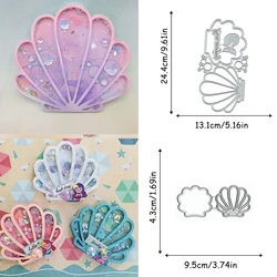 Mermaid Pearl Scallop Shake Card Bookmark Hang Tag Metal Cutting Dies Scrapbooking Embossing DIY Craft Mold Die Cut New