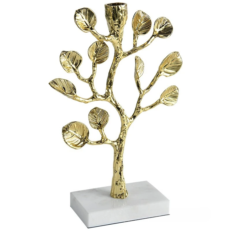 

Modern light luxury gold branch candlestick ornament model room living room porch cabinet wine cabinet