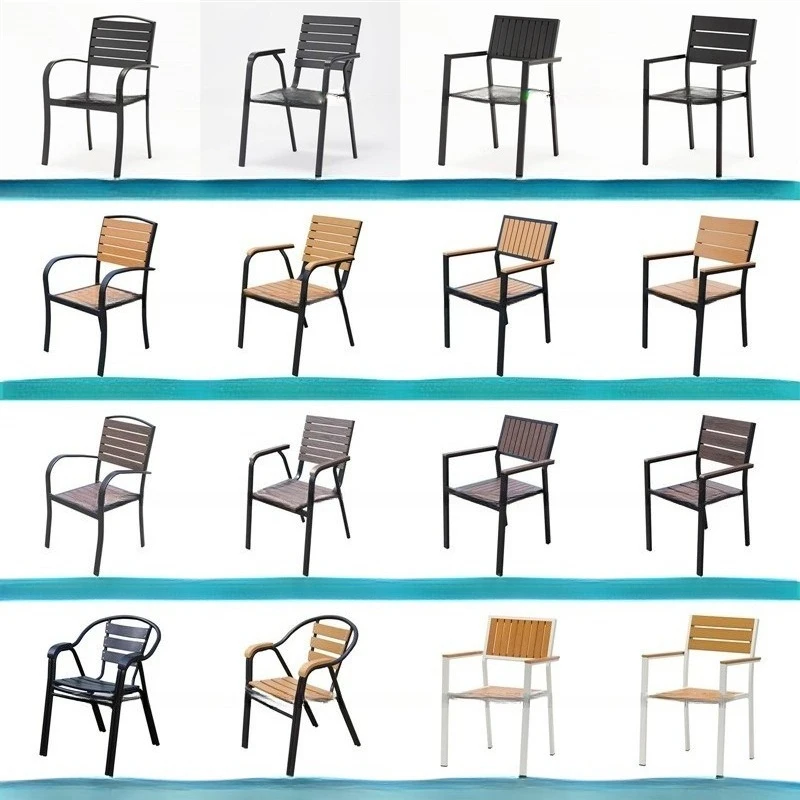 

Outdoor chair plastic wood courtyard garden waterproof coffee milk tea shop outside chair folding chair