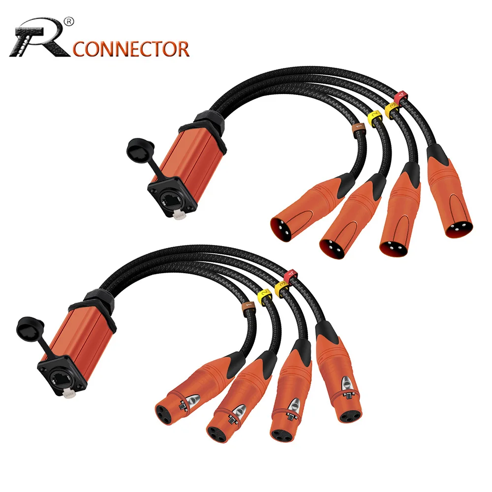 

4-канальный многоканальный кабель-разветвитель (Multi Snake) с 3-контактным XLR на STP RJ45 Cat6 Ethernet ​ Звук для живых выступлений, звуковое оборудование, освещение, студия звукозаписи