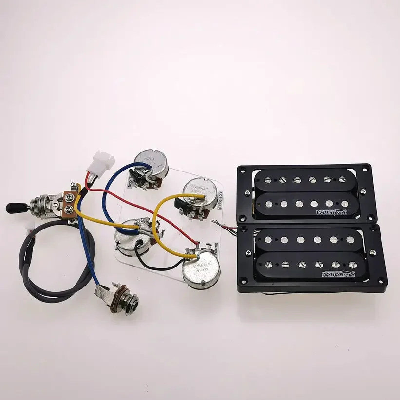 

Upgrade Electric Guitar Pickups Humbucker Ceramics Brass Base Plate Guitar Pickups With Wiring Harness For LP Guitar