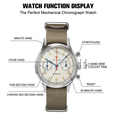 रेड स्टार 38 मिमी पुरुषों की 1963 क्रोनोग्राफ मैकेनिकल घड़ी पायलट सीगल मूवमेंट के साथ ST1901 एयर फ़ोर्स एविएशन सैफायर गूज़ 40 मिमी 10 best sales गोल्डन गूज़ स्नीकर्स - №4