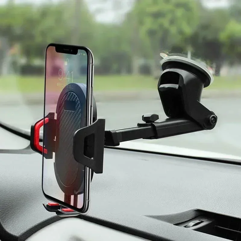 360° Rotation Car Phone Holder Rotatable Air Vent Windshield Phone Mount Suction Cup Black Phone Clip Cradle for Smartphones