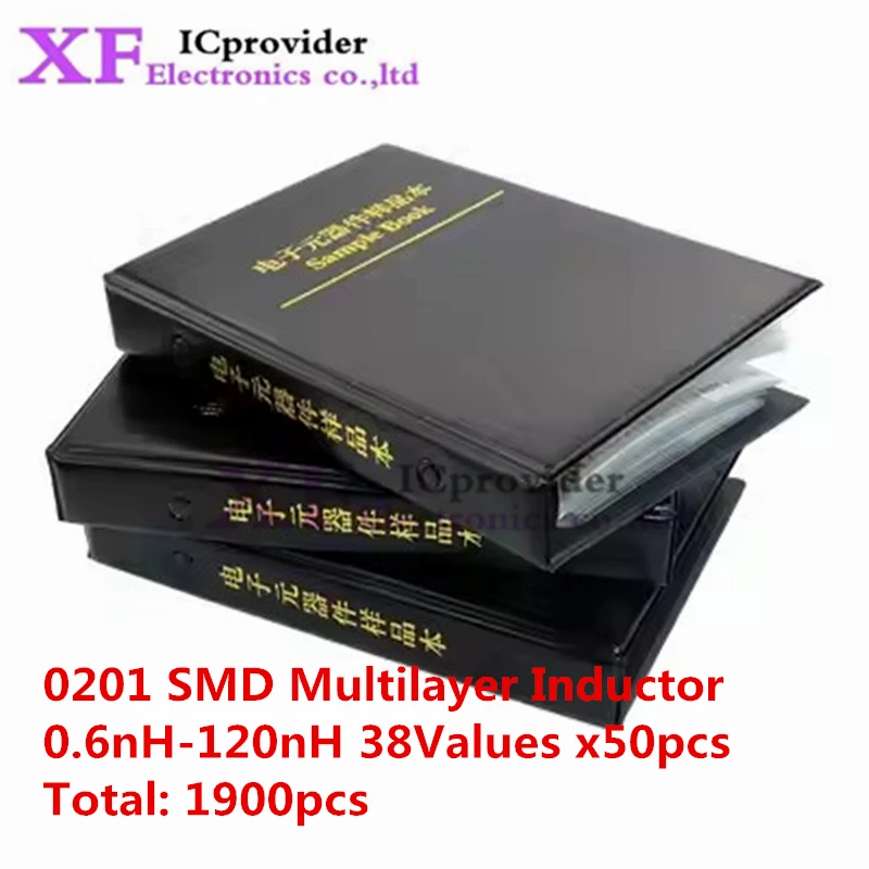 0201 muRata SMD Multilayer Inductor Sample Book 0.6nH~120nH 38Valuesx50pcs=1900pcs Assorted Kit