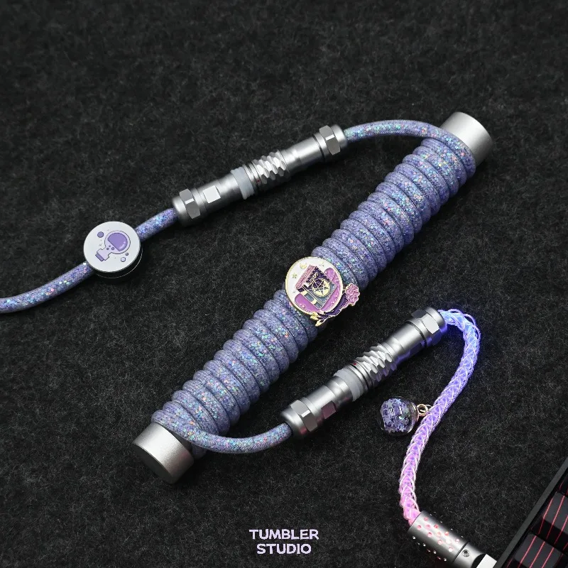 Tumbler Studio Spring Aviation Plug Keyboard Cable Customization RGB Light Emitting Cable Double Layer PVC GKD-B Esports Chip