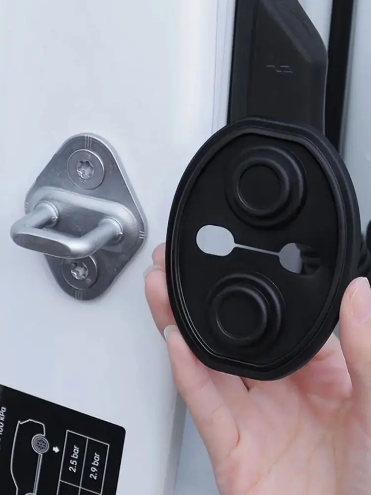 SEAMETAL 4 stücke Auto Türen Lock Schutz Abdeckung Auto Türschloss Stoßdämpfer Silikon Kissen Auto Tür Schließen Schalldichte Abdeckungen