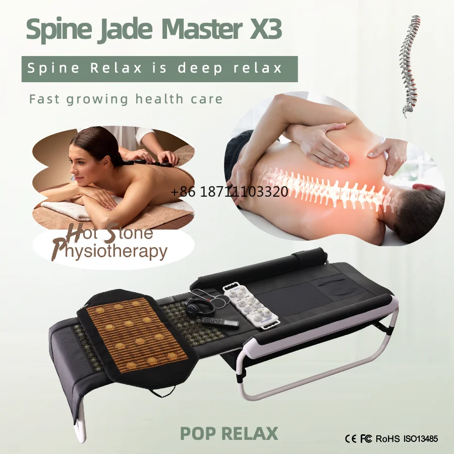 Foldable Korea Spine Body Massager  Master V3 V4 V6 Jade Roller therapy Bed with thermal jade mat infrared massage bed