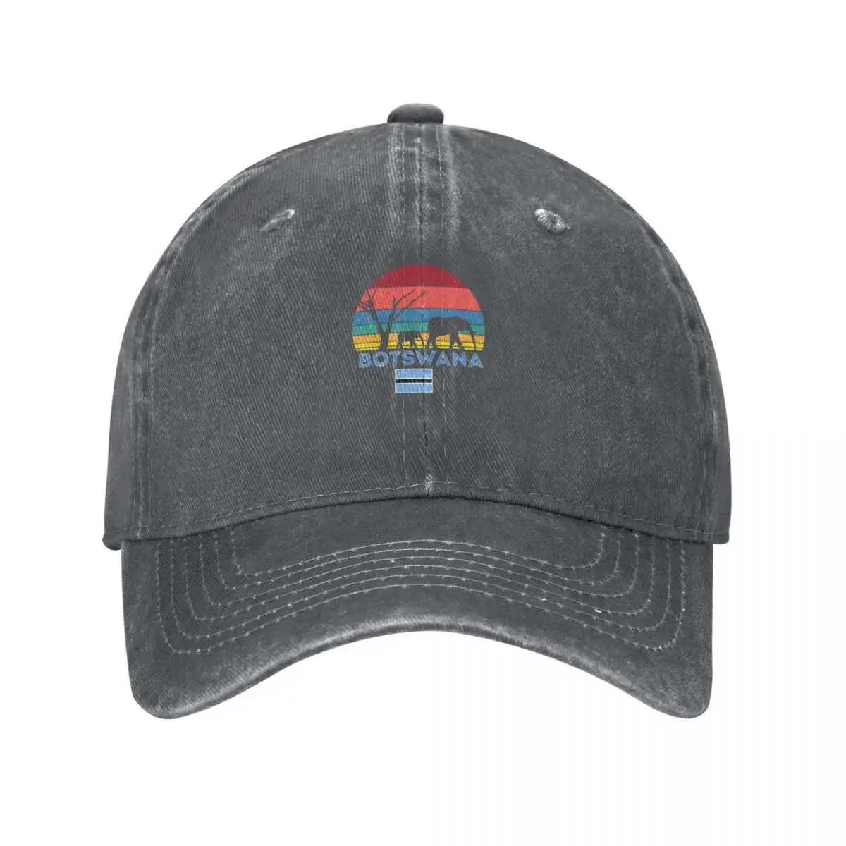 Botswana Elephant Safari Sunset Sticker Baseball Cap Golf Cap tea Hat Vintage Military Tactical Cap Woman Men's