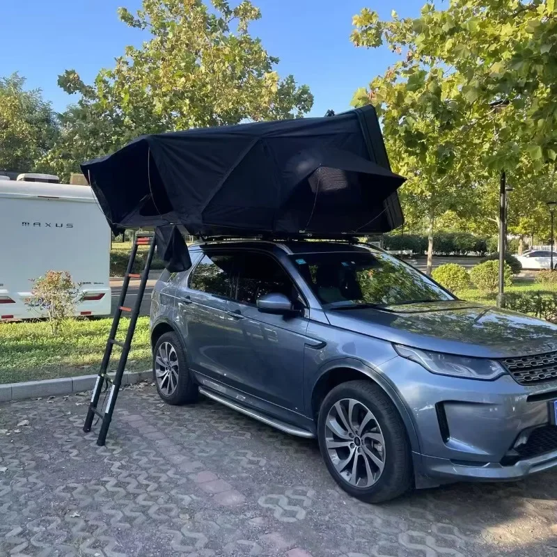 Quick-Setup Foldable Roof Top Tent - 3-4 Person Outdoor Camping Gear, Reinforced Oxford Fabric