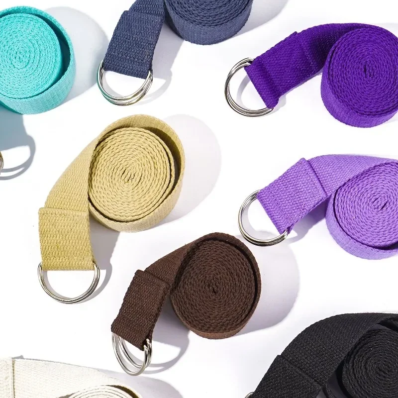 1,8x3,8 cm Yoga-Gurt strap azier fähige Baumwoll-Übungs gurte Verstellbare D-Ring-Schnalle bietet Flexibilität für Yoga-Stretching-Pilates