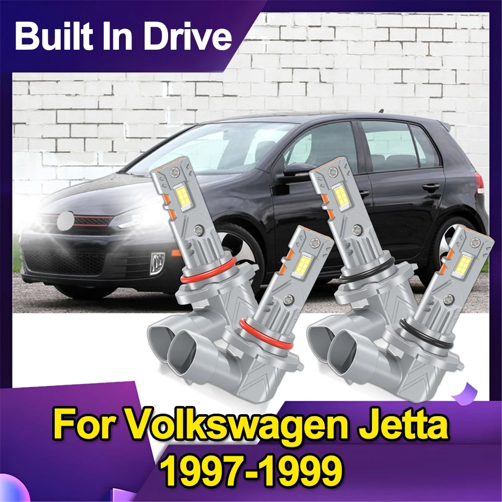 

9005/HB3 9006/HB4 LED Headlight Bulbs Combo High Low Beam Kit 6000K Extremely White For Volkswagen Jetta 1997-1999
