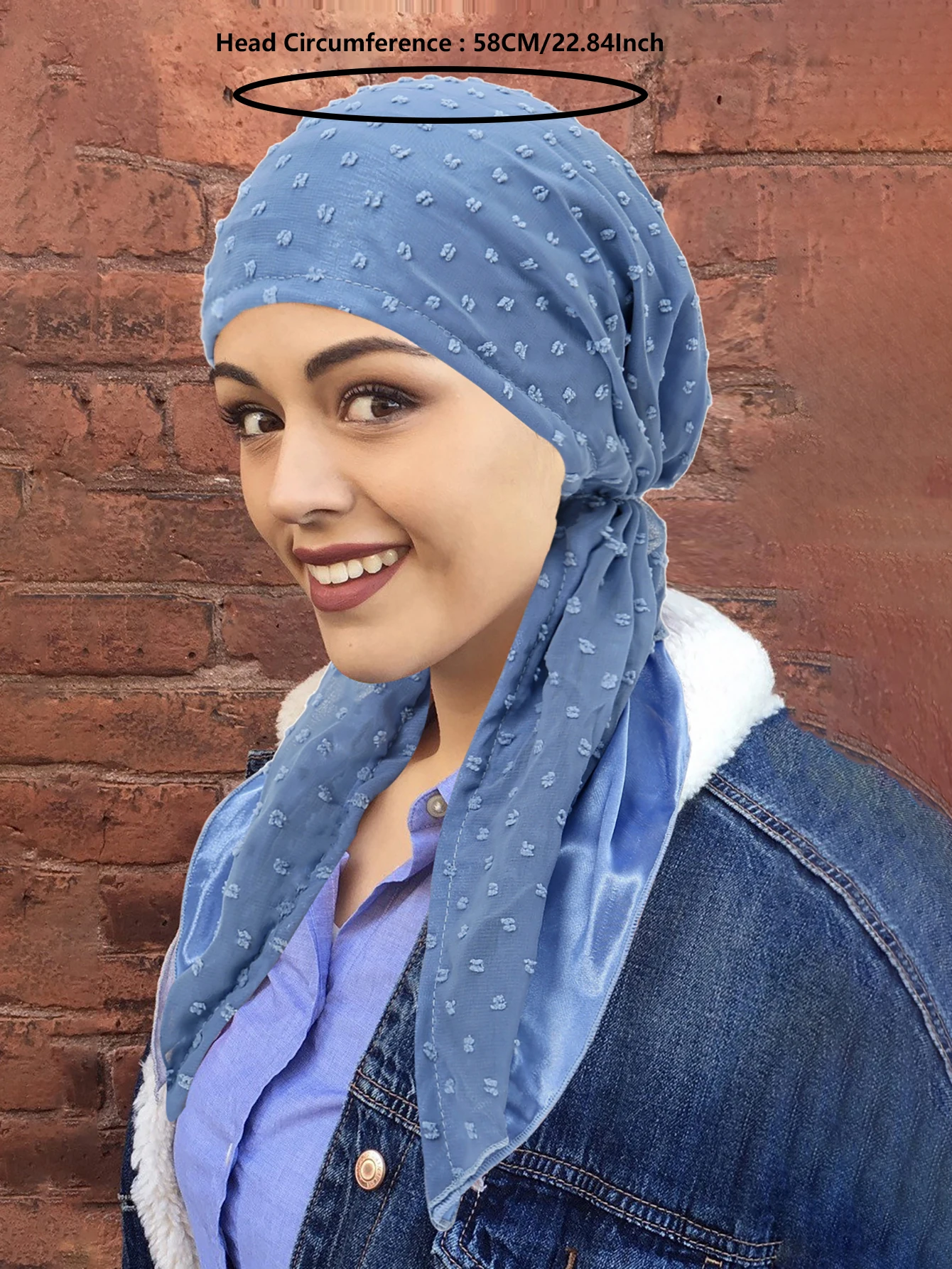 جديد طبقة مزدوجة فقاعة بطانة الساتان المرأة مسلم الداخلية الحجاب عمامة قبعة طويلة الذيل الحجاب التفاف بيني بونيه وشاح الرأس #4