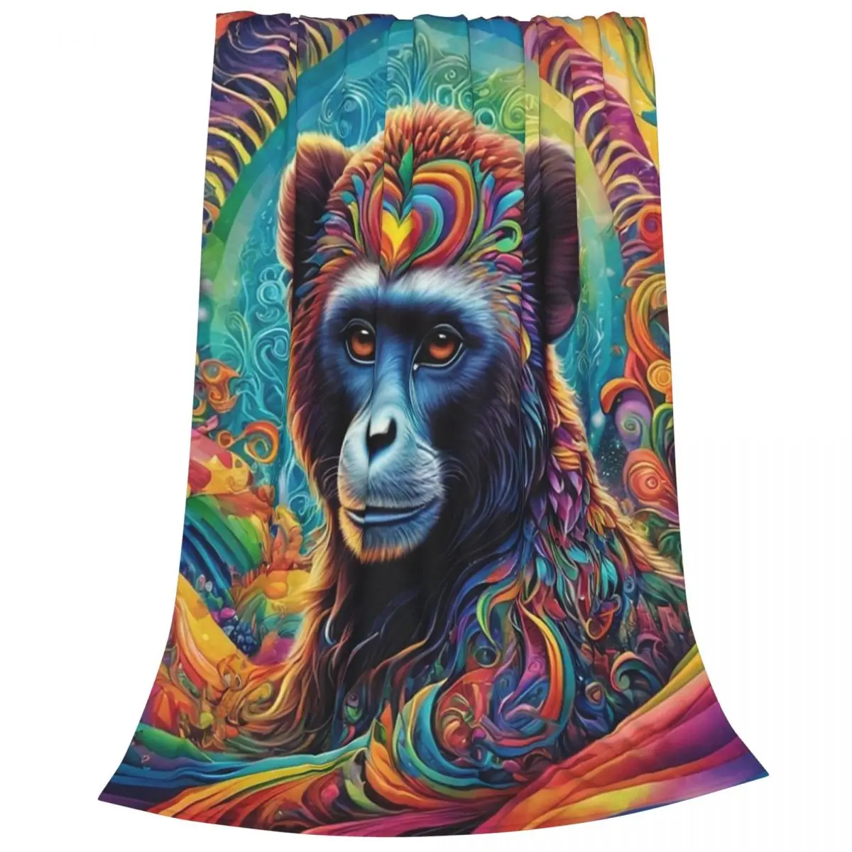 Rainbow Monkey Blanket Fleece Breathable Sofa Throw Blankets For Couch Bedding Travel Throws Bedspread Quilt