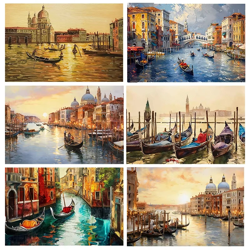 Beautiful Vintage Venice Gondola Scene Jigsaw Puzzle 1000Pieces Mindful Game Stress Relief Decor Gift