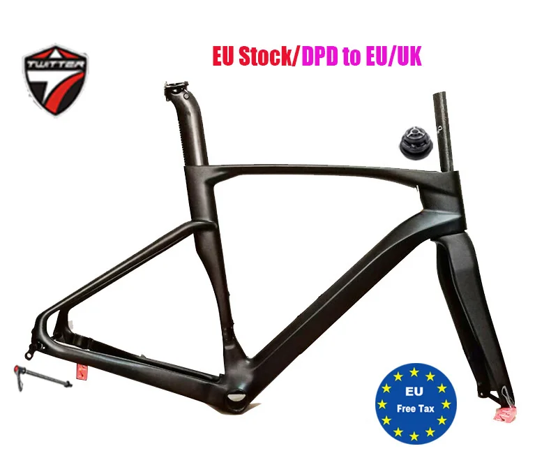 

Carbon Bicycle Frame Fork Twitter V2 Gravel Thru Axle 12x142mm UltraLight Disc Brake Cyclocross 700C 40mm Frameset EU Stock DPD