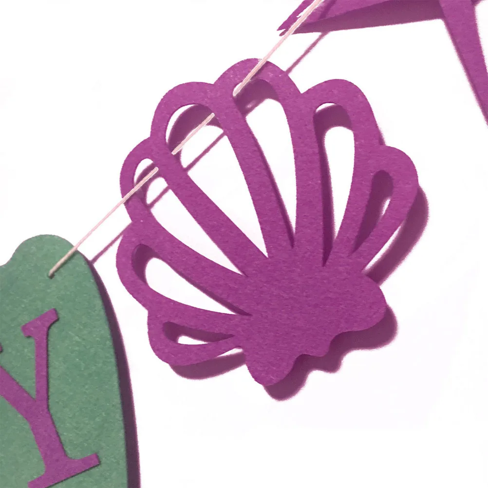 

Birthday Banner Mermaid Tail Decor Hanging Birthday Party Banner for Room Wall Ceiling Outdoor Indoor Decoration