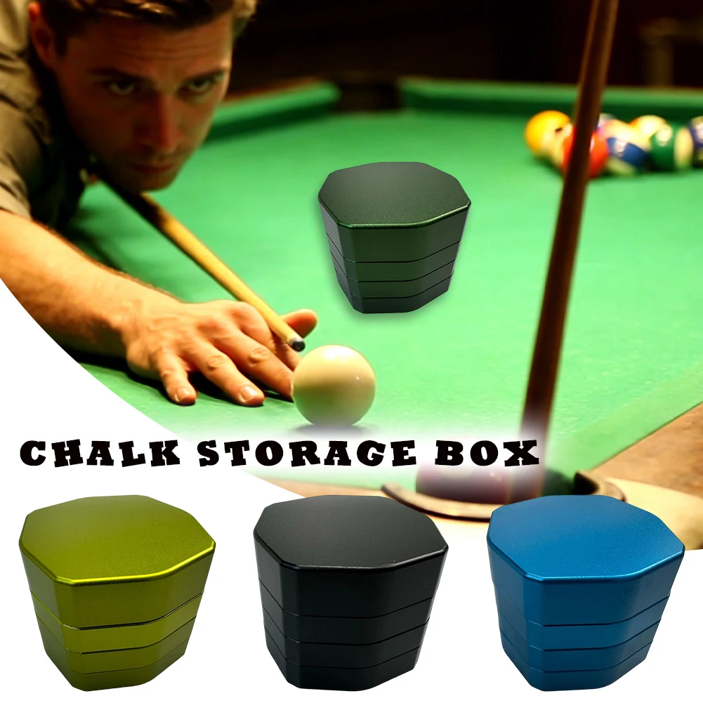 

Billiard Octagon Chalk Storage Box Carom Pool Cue Hexagonal Metal Chalk Storage Holder Snooker & Billiard Accessories