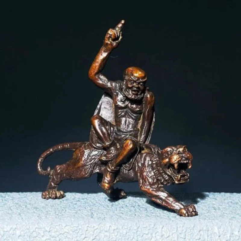 

Little Fairy / Retro Brass Fuhu Arhat Desktop Ornaments Creative Tea Pet Mini Sculpture Craft Living Room Home Decoration Gift