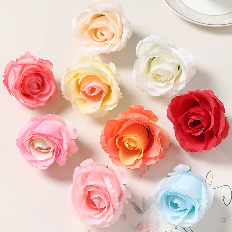 

5/10Pcs 6cm Silk Rose Artificial Flower Fake Flower Home Room Decoration for Wedding Brides Decortion DIY Craft Gift Accessories