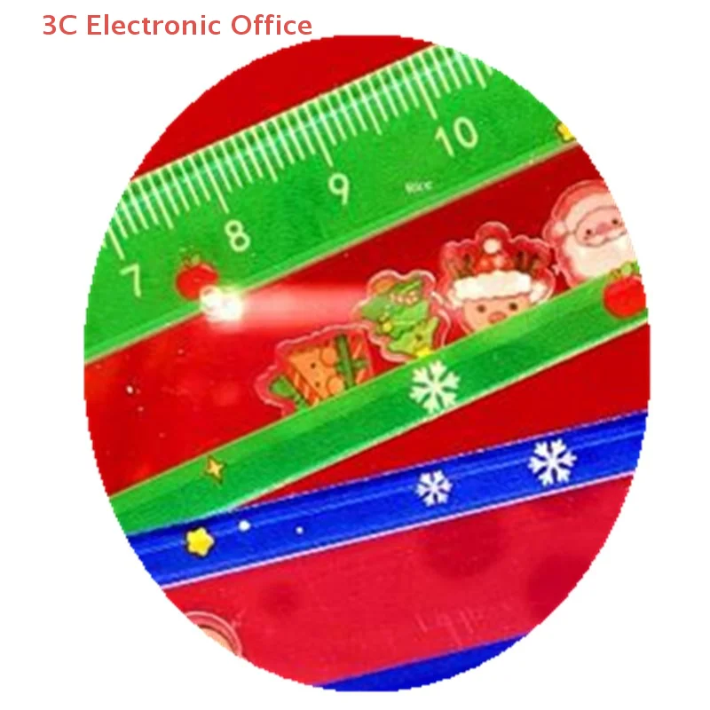 

[3SC] Cartoon Santa Claus Snowman Christmas Ruler Creative Drawing Painting Tool Reward Student Gift School Supplies