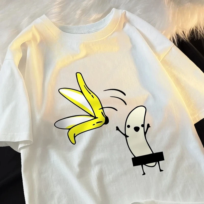 2026 New Summer Men's T-Shirt — 100% Cotton, Instant-Print Banana Pattern, Loose-Fit, Versatile, Casual, and Comfortable