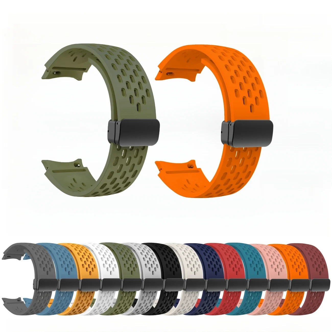 No gaps Sport Band for Samsung Galaxy watch 6/5 Pro/7/FE/4 classic Magnetic Buckle bracelet Silicone correa Galaxy watch 7 Strap