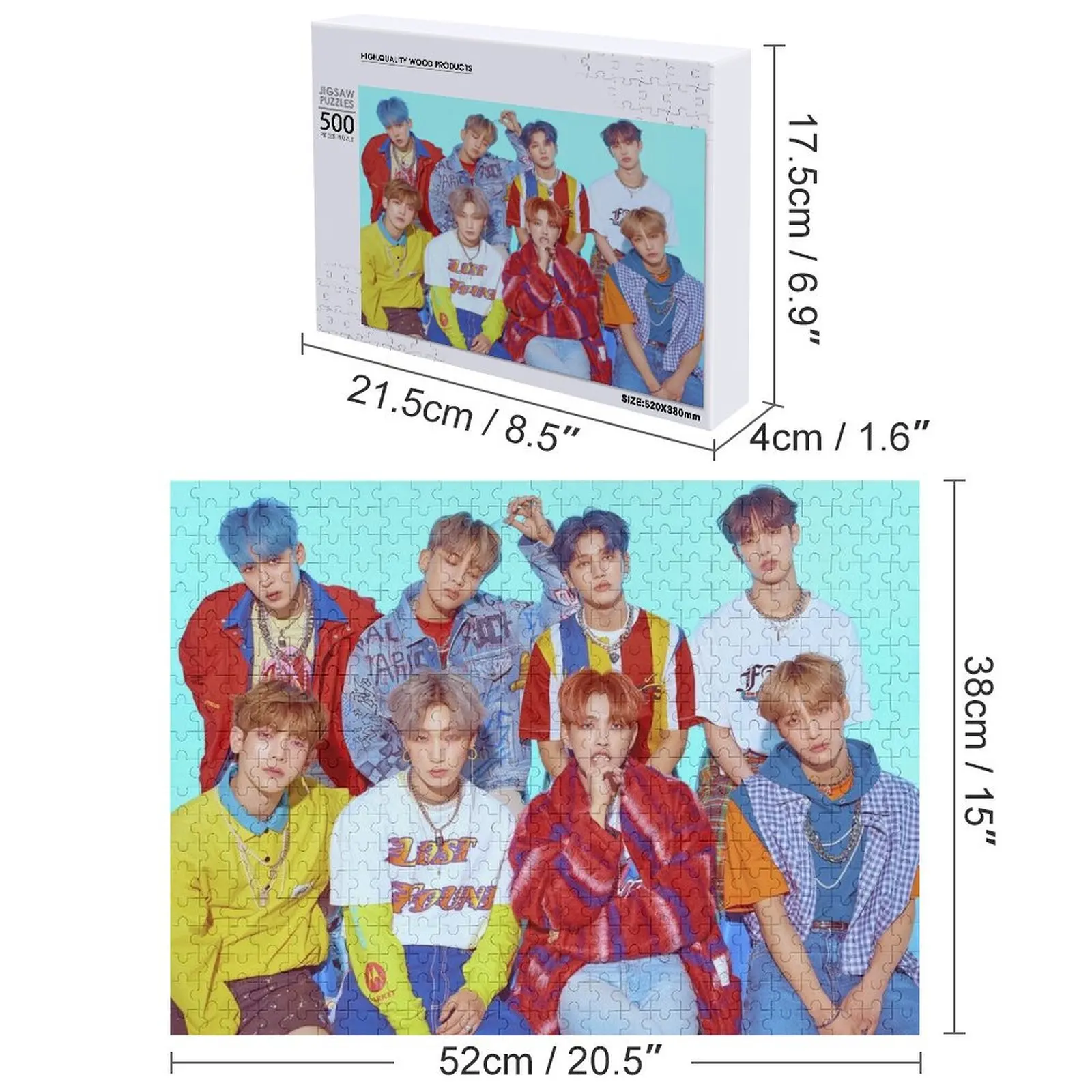 Quebra-cabeça com logotipo ATEEZ personalizado com foto quebra-cabeça de brinquedo infantil personalizado