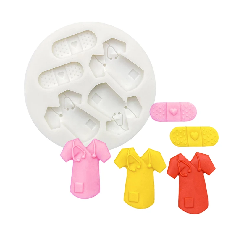 Capsule Doctor's Uniform Silicone Mold Fondant Cake Decorating Tools Sugarcraft Mold Cookie Cupcake Chocolate Baking Mold