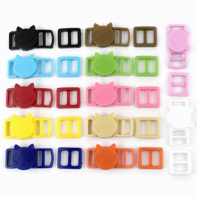 

10-100Pcs Colored Plastic Release Buckle Bag Strap Adjust Tri-glide Slider Clasp Pet Collar Webbing Ring Hook Sewing Accessries