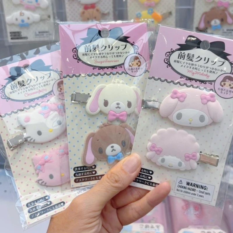 Horquilla Kawaii Sugarbunnies de dibujos animados Kuromi My Melody dulce chica flequillo Clip LATERAL creativo Cinnamoroll pinzas para el cabello regalos de navidad
