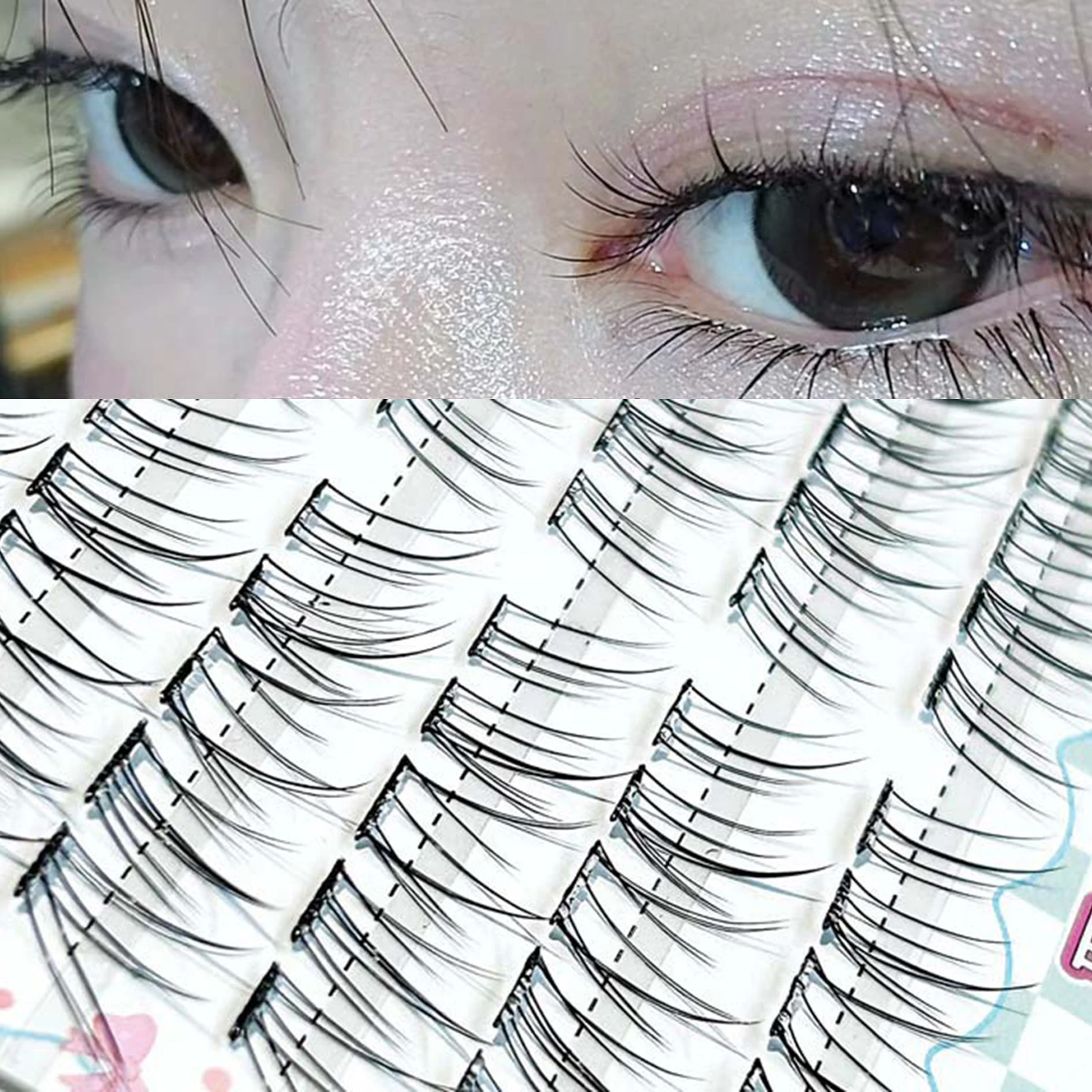 6/10rows Natural Deer Look False Eyelashes 10-12mm Mixed Length C Curl Lightweight Comfortable For Daily Makeup And Photography view 6