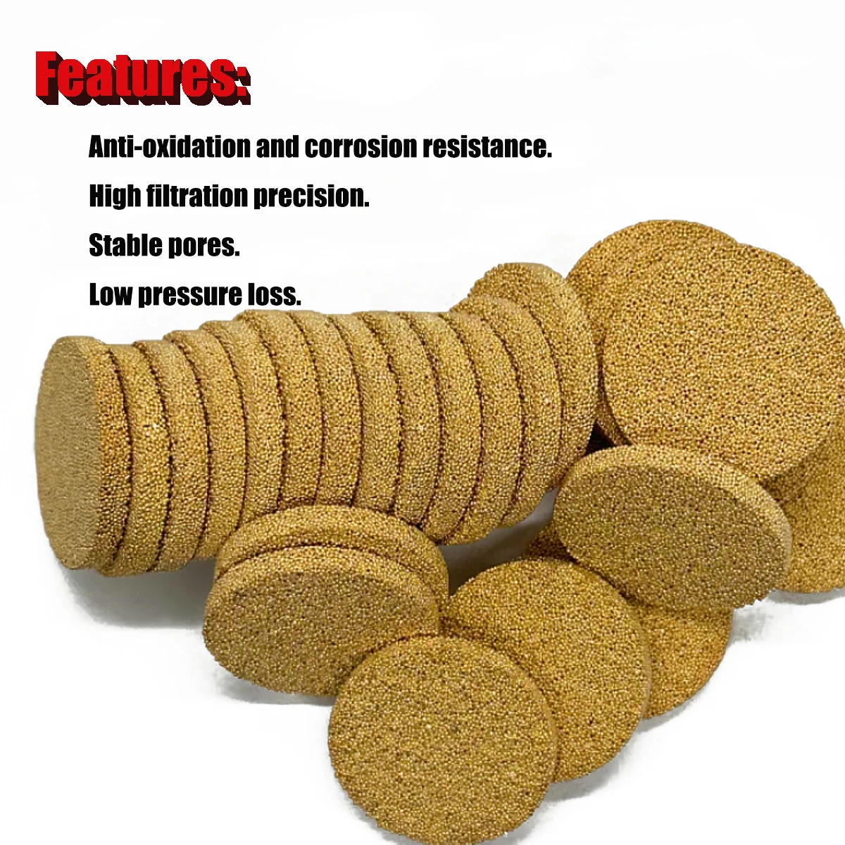 Dia5x3mm Brass Powder Sintered Circular Filter Filtration Granular Air Filter Column Precision