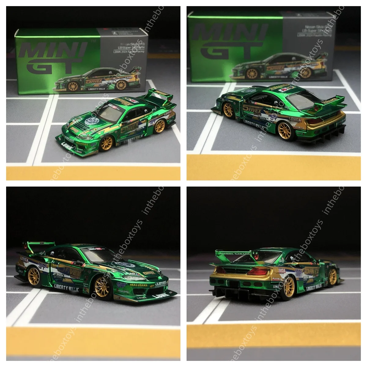 Mini gt 1/64 Silvia S15 LB-Super Sihouette LBWK JDM Diecast Model Car Collection Limited Edition Hobby toys