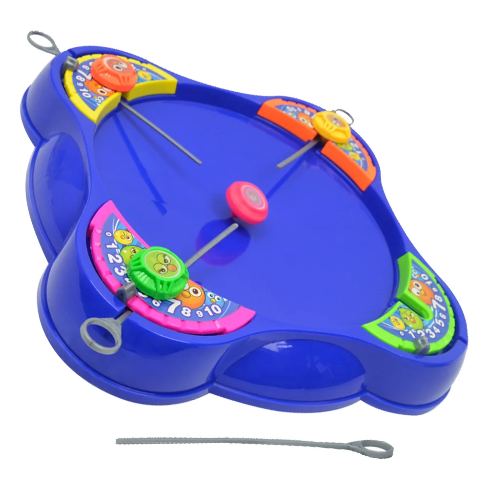 Gyro Duel Disk Rotating Pulling Type Playthings Table Game for Children Party Toys Fighting Tops with Plate Colorful Kids