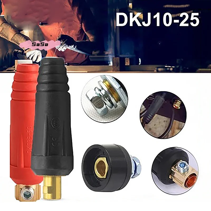 DKJ10-25 كابل آلة لحام قياسي أوروبي تركيب سريع ذكر إلى موصل سالب ملحقات كابل لحام #1
