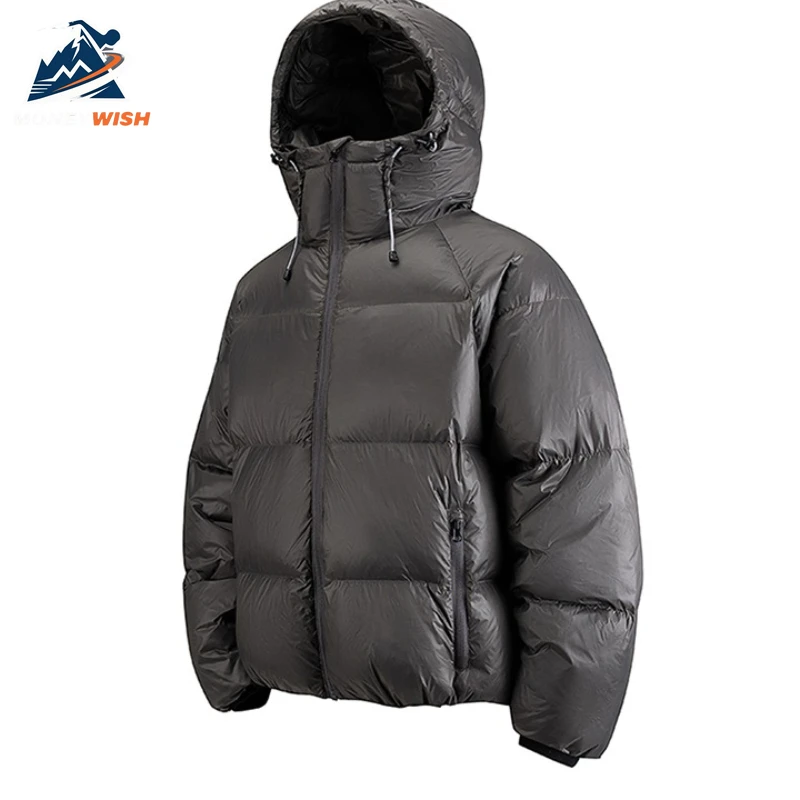 MONEYWISH أسفل سترة 2025 العصرية تنوعا الأبيض بطة أسفل سميكة الدافئة مقنعين الخبز الملابس الرياضة في الهواء الطلق معطف الشتاء أسفل