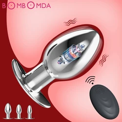 Wireless Remote Anal Vibrator Metal Anal Toy For Men Prostate Massager Dildo Sex Toys For Couple Wearable Butt Plug Stimulator