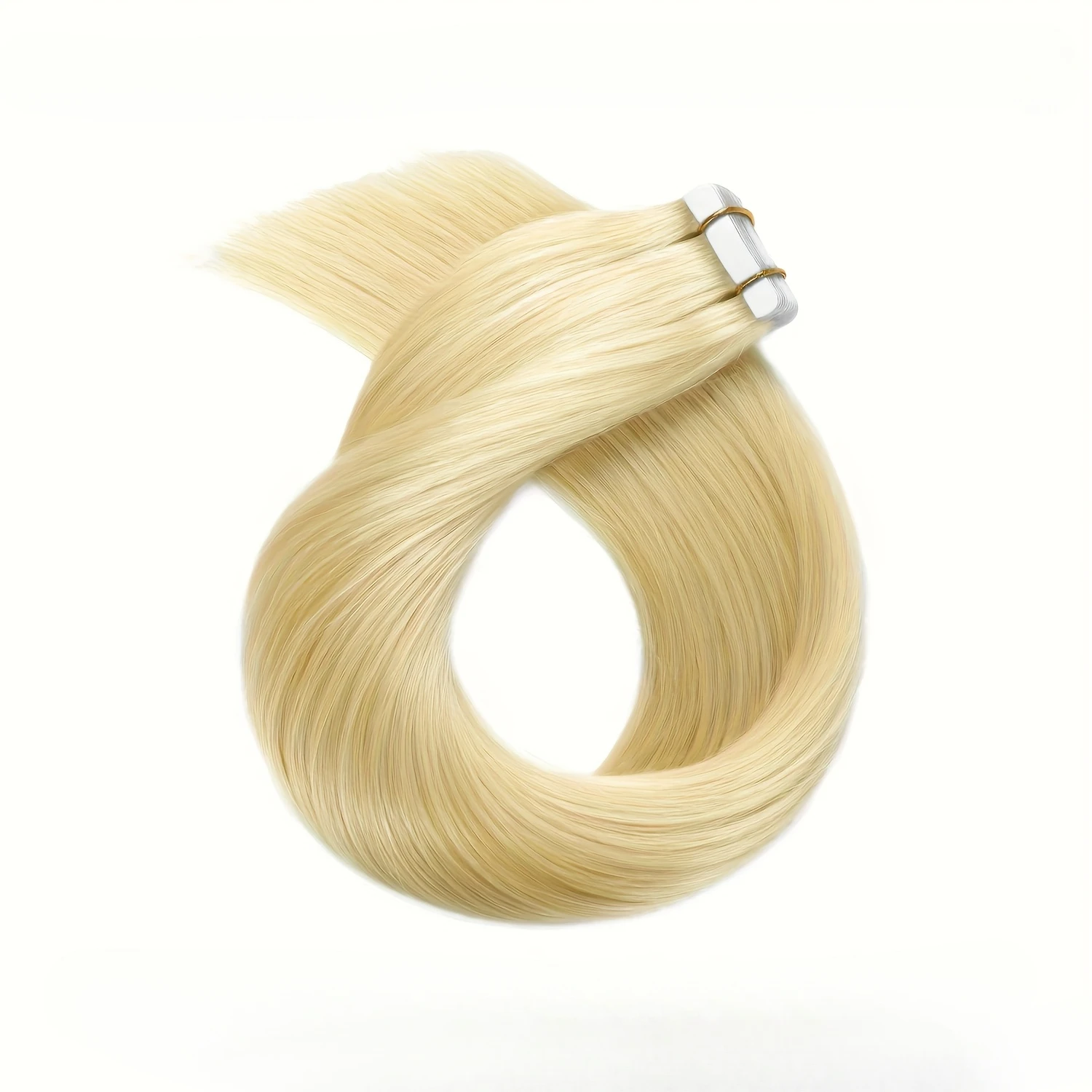 Extensiones de cabello de Color rubio 613, extensiones de cabello con cinta para mujeres, cabello humano liso Remy, extensiones de cabello liso Rubio