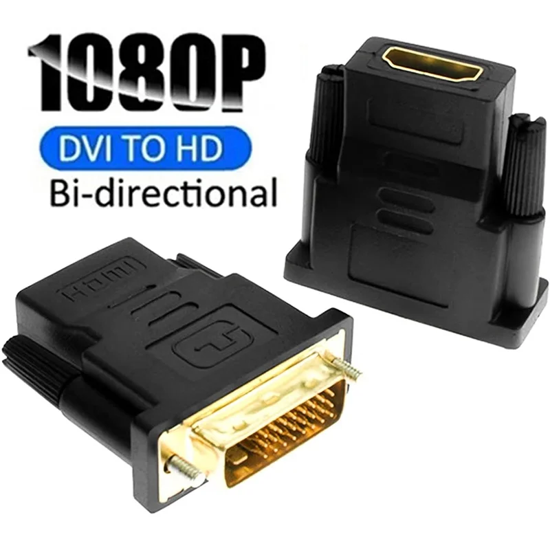 DVI Male To HDMI-compatible Female Adapter Bi-Directional 1080P Connector Coupler HDTV Video Adapter For PC HDTV Projector PS4