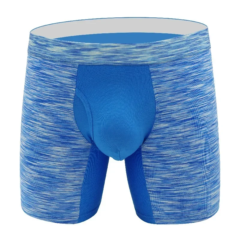 

Мужские удлиненные боксеры свободного кроя из модала с эластичной резинкой, влагоотводящие, молодежные, с U-образным выпуклым карманом и боковыми разрезами